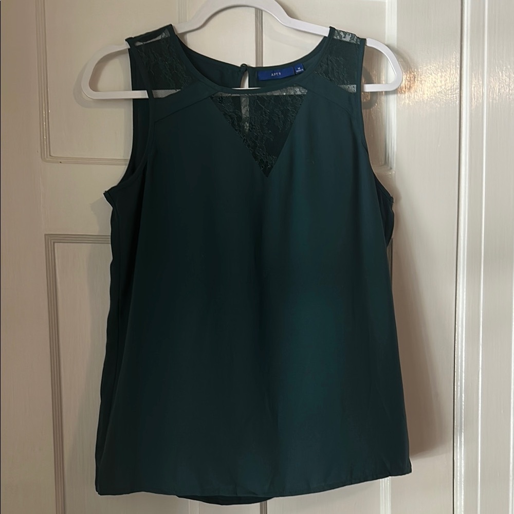 Dark Green Sleeveless Blouse